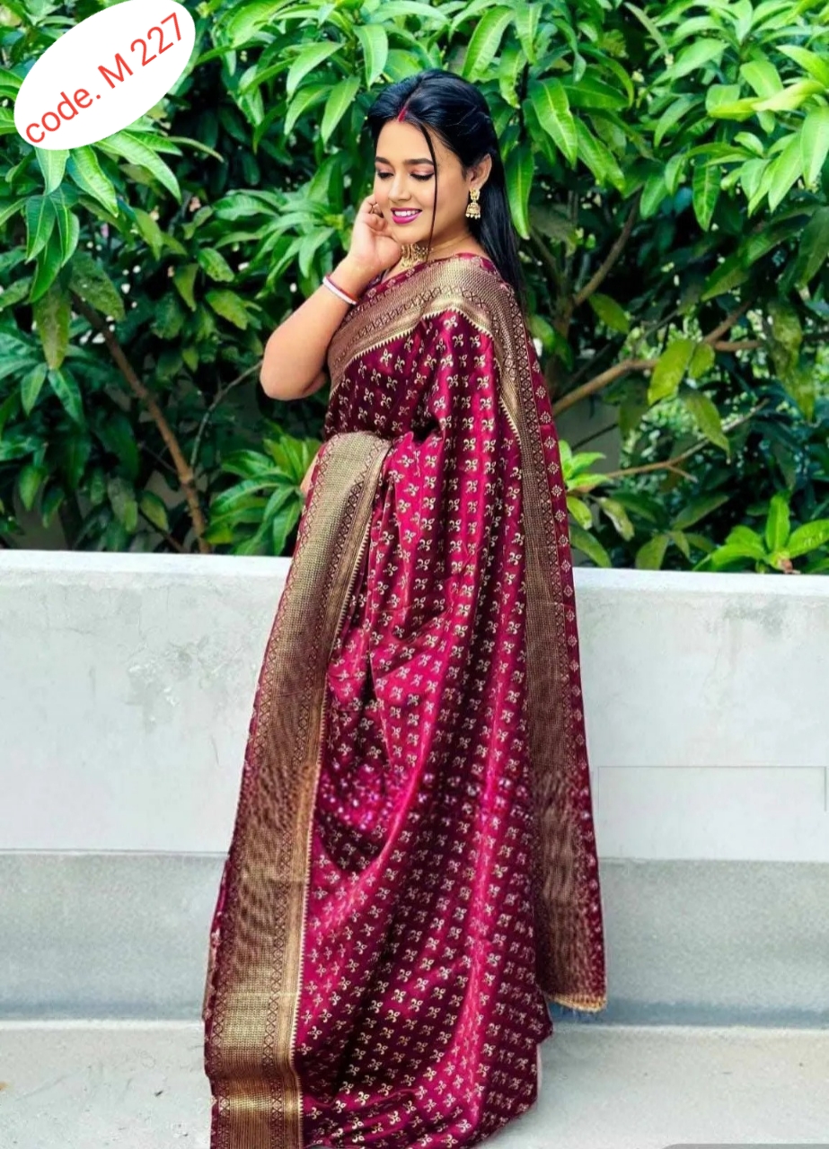 Premium Japanese Silk Saree code. M 227