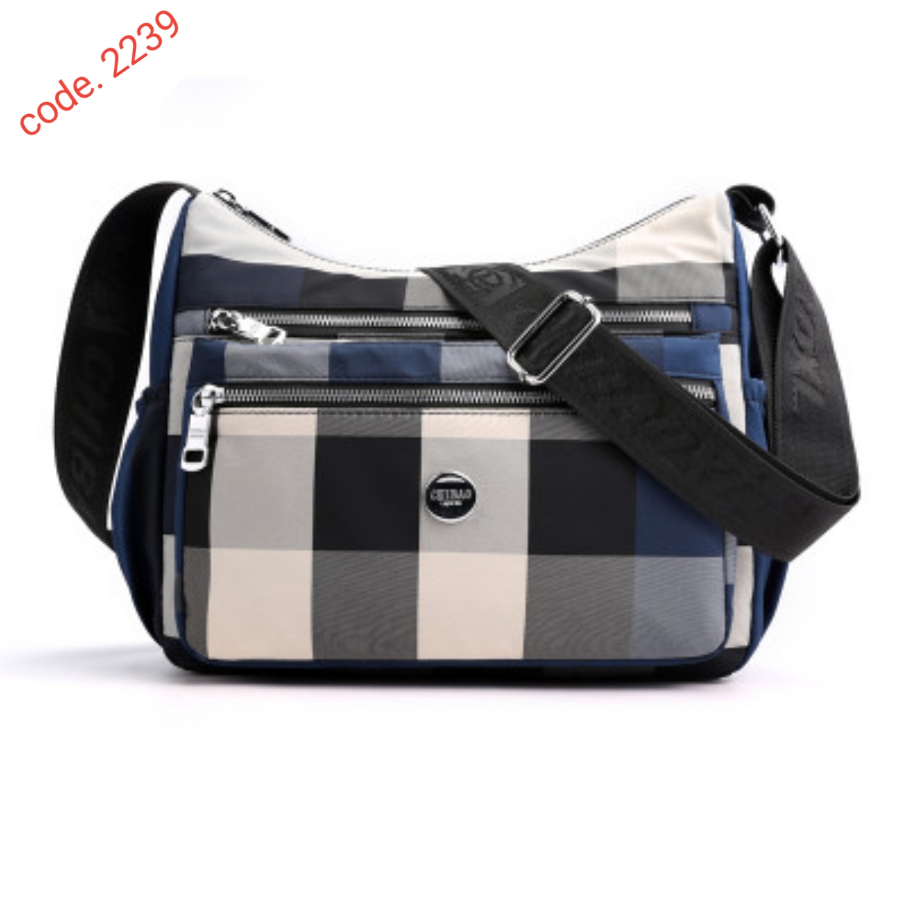 Chic Waterproof Plaid Multi Pocket Crossbody Hobo Bag code.2239