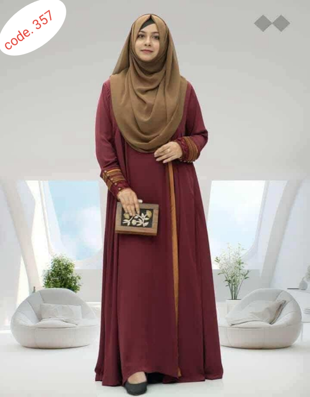 Afran Febric full dubai chari Borka code. 357