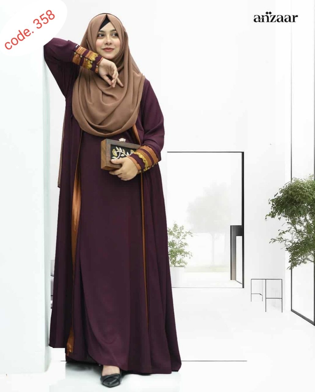 Afran Febric full dubai chari Borka code. 358