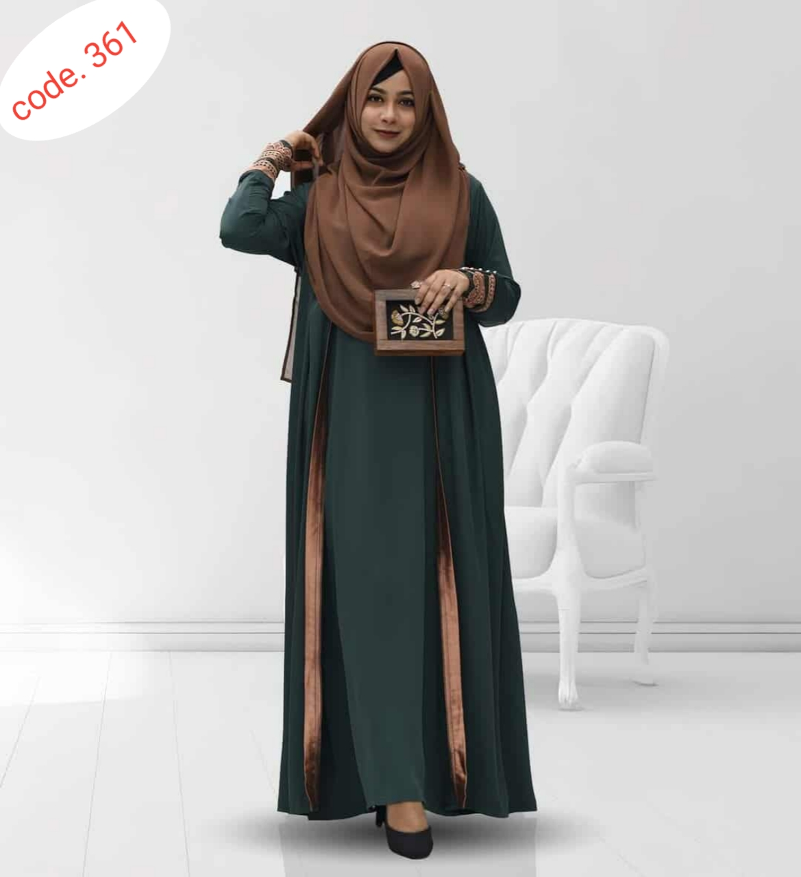 Afran Febric full dubai chari Borka code. 361