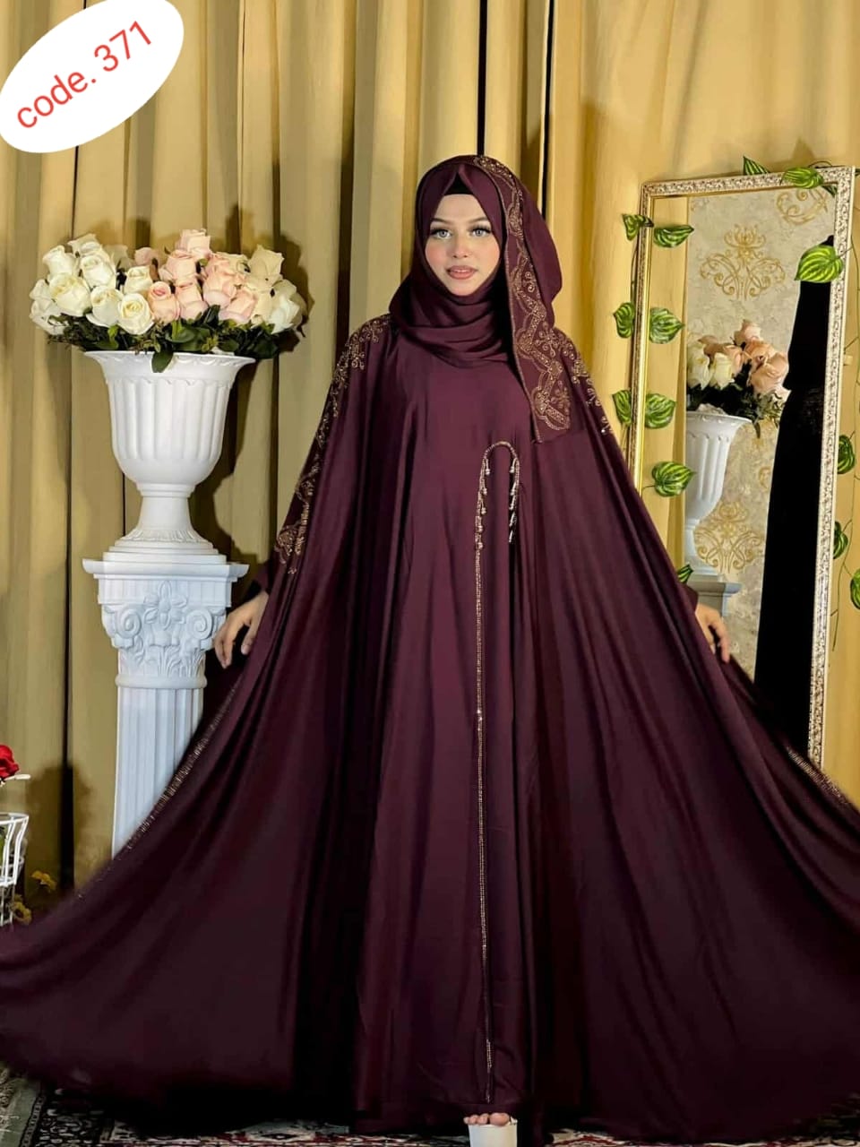 Irani abaya premium dubai cherry borka code. 371