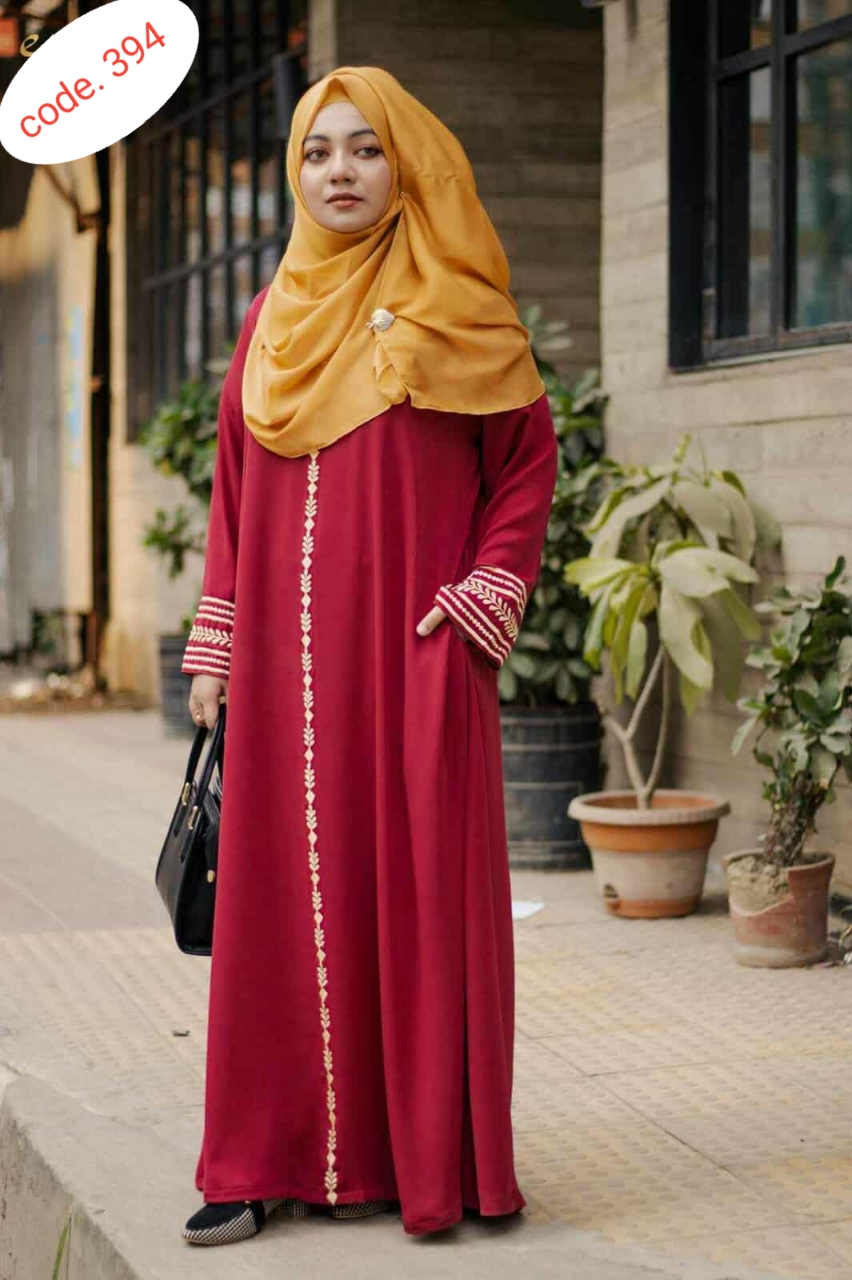 Noor imported dubai cherry febbric borka code. 394