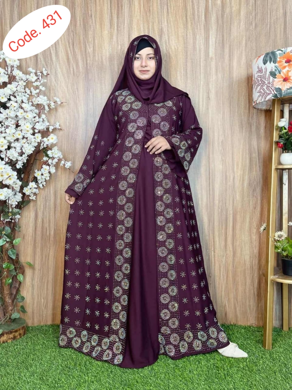 Orginal Dubai cherry febric borka code. 431