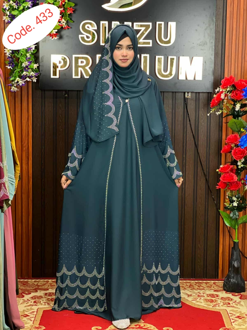 Orginal Dubai cherry febric borka code. 433