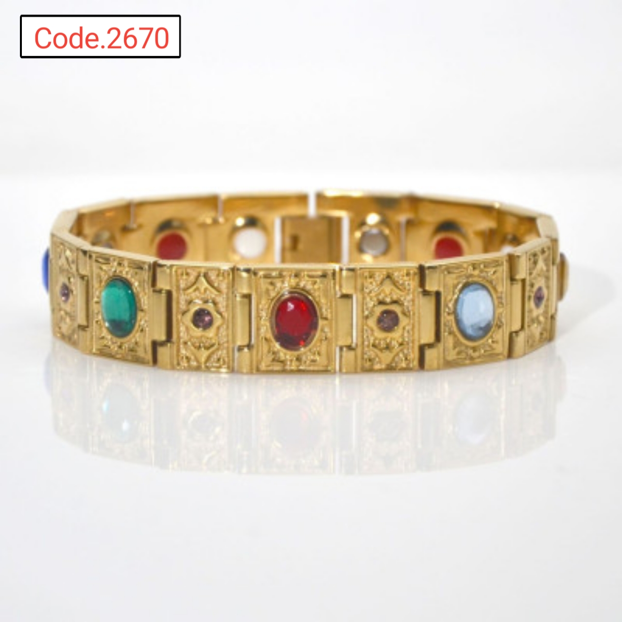 Multi Stone Magnet Bracelet code.2670