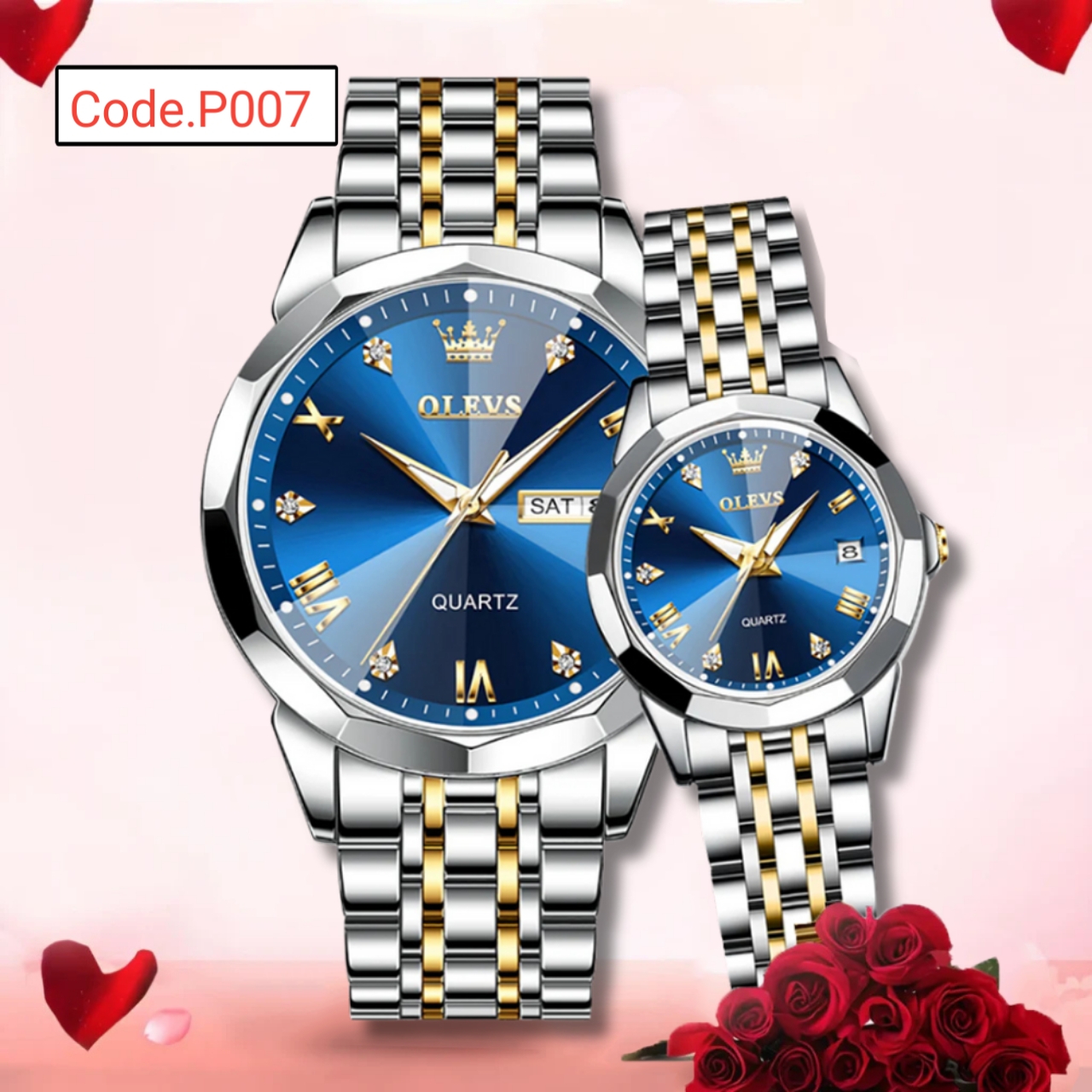 Olevs Stylish Couple Watch Code.P007