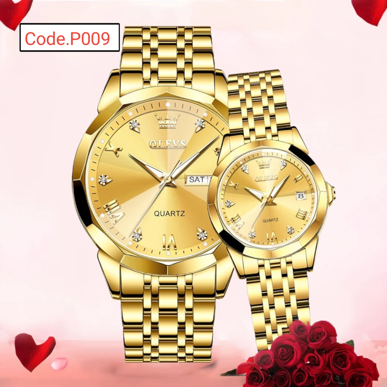 Olevs Stylish Couple Watch Code.P009