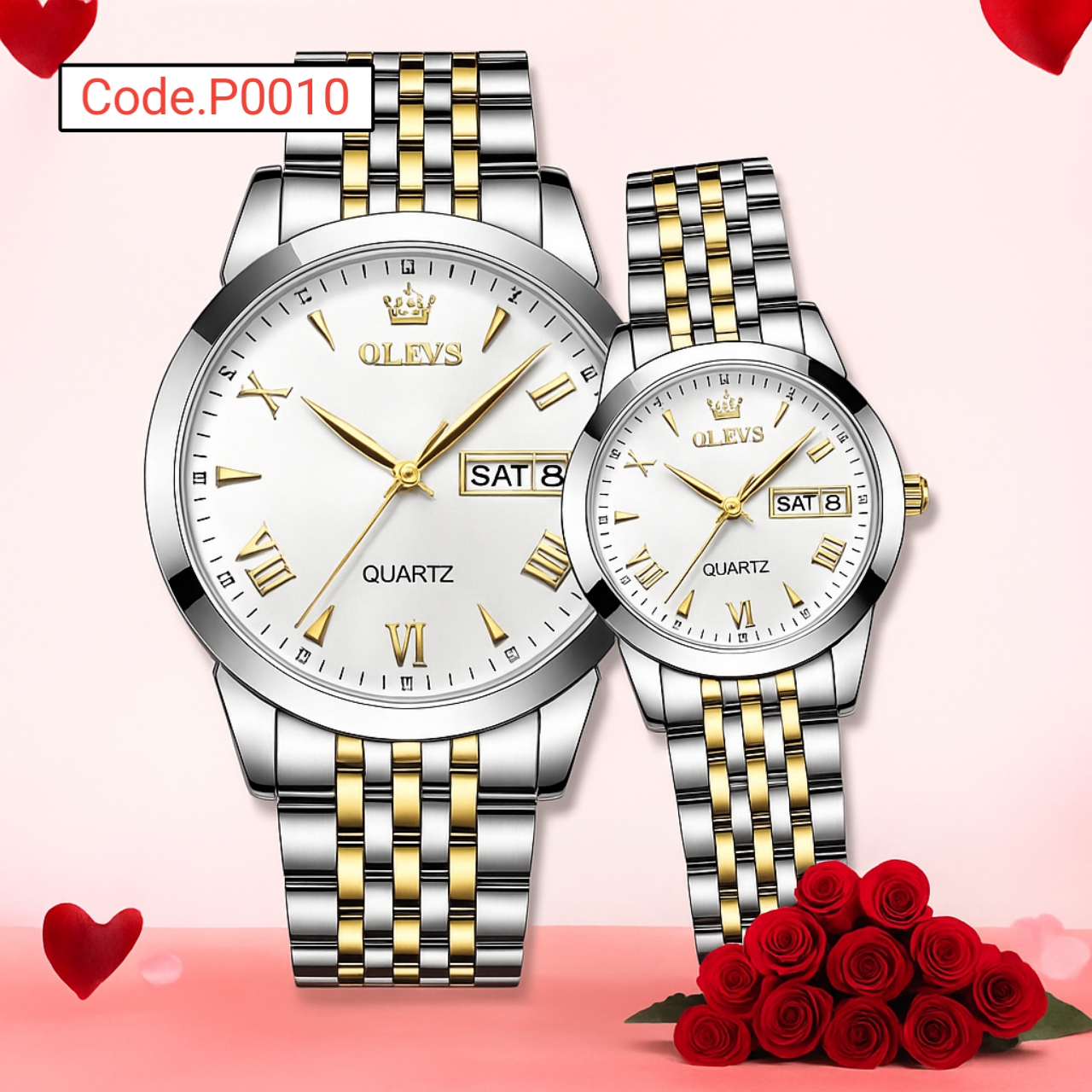 Olevs Stylish Couple Watch Code.P0010