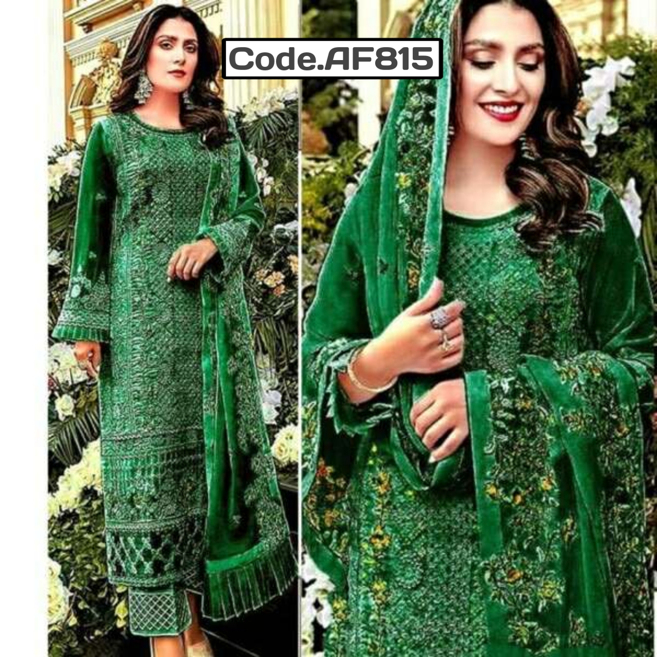 Georgeette Designer secuence Embroidery  Salwar kameez Code. AF815