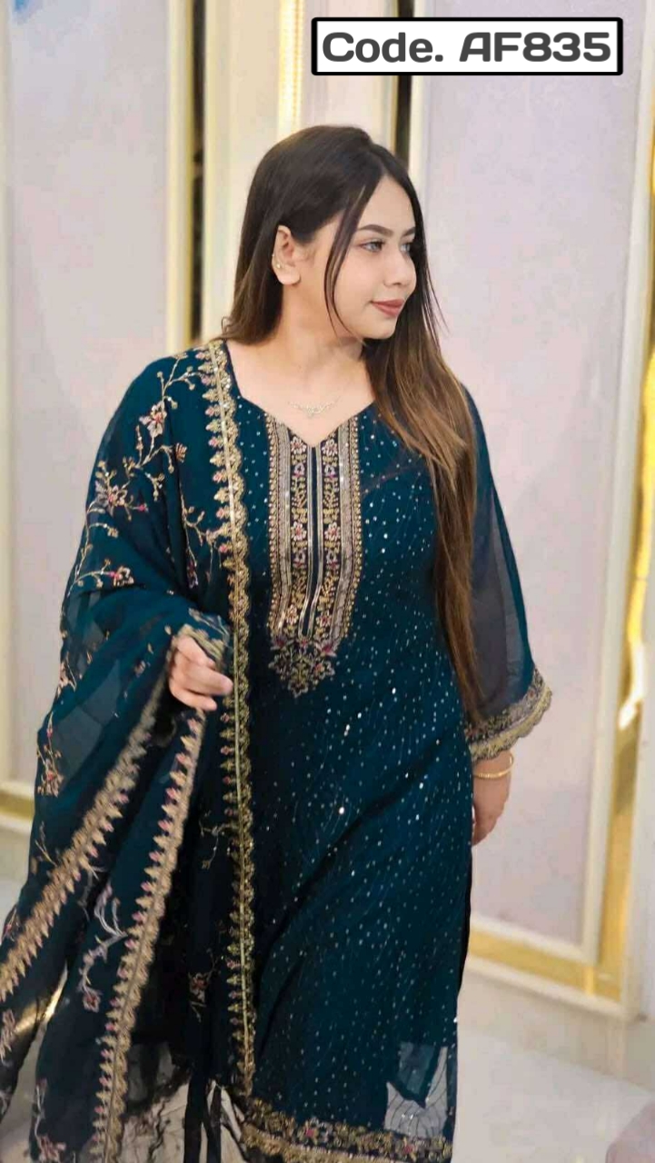 Indian jorjet Embrodery kaj kora Code. AF835