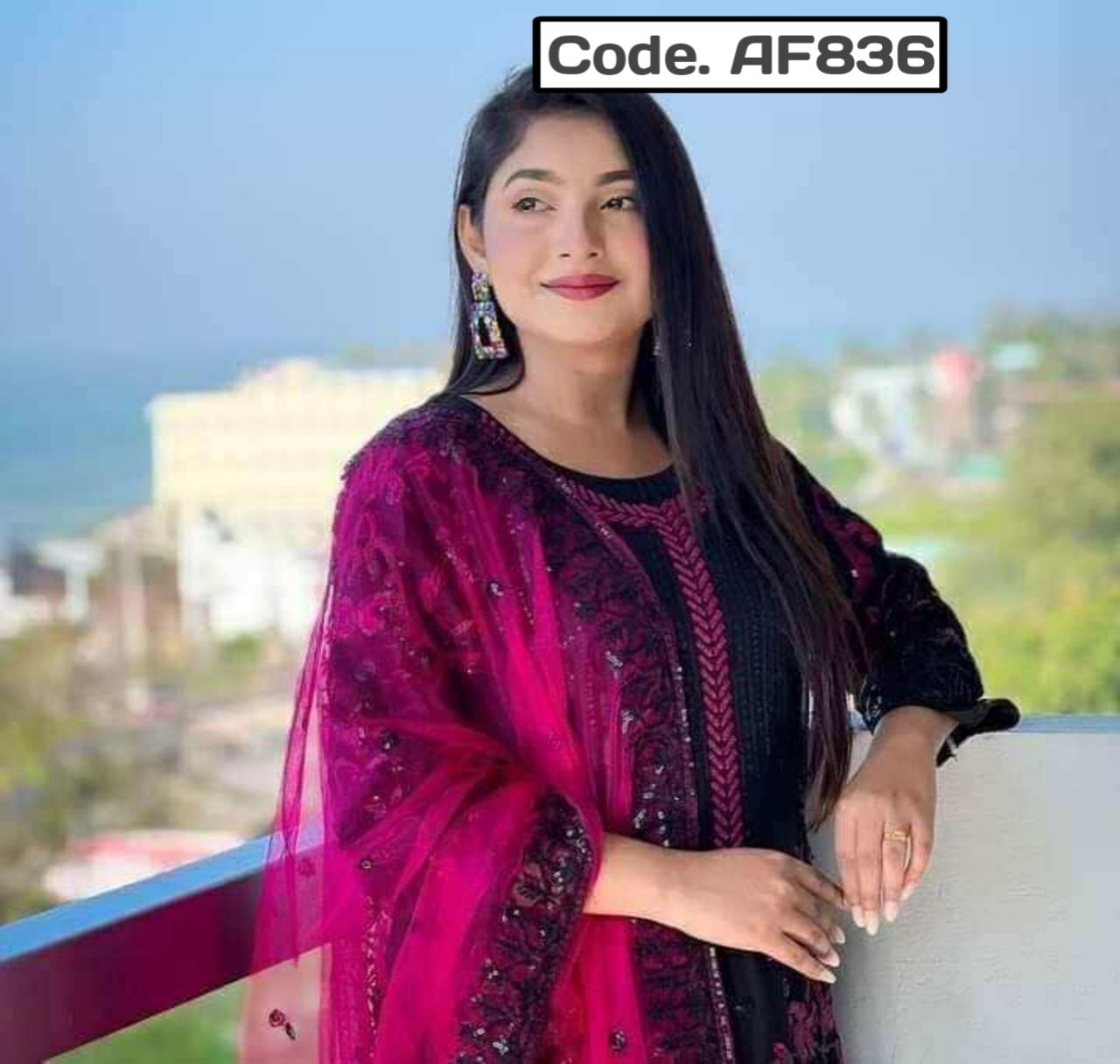 Indian jorjet Embrodery kaj kora Code. AF836