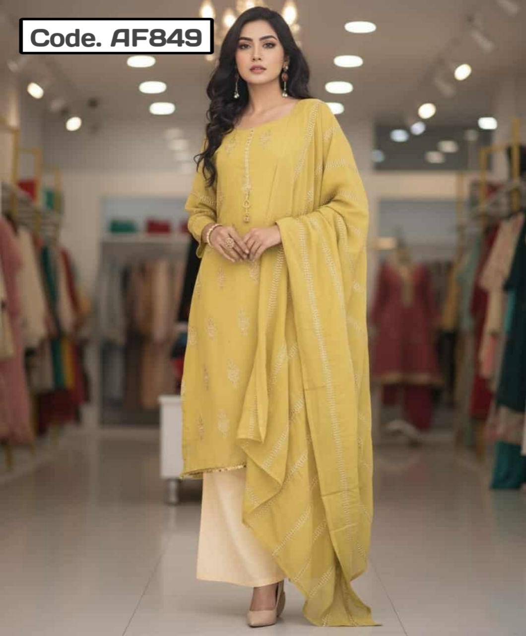 Indian Unstitched Jorjet Three Piece Code. AF849