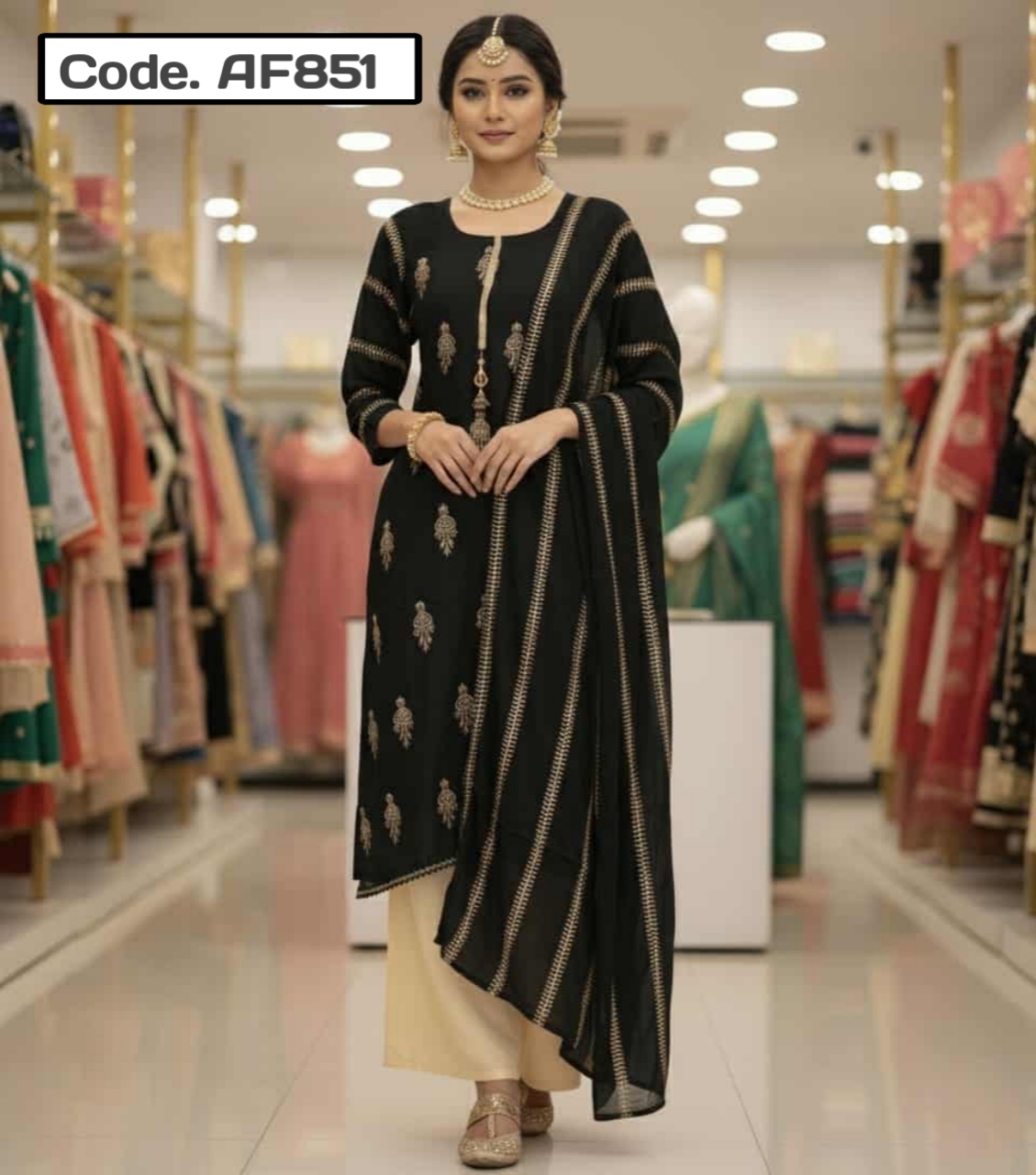 Indian Unstitched Jorjet Three Piece Code. AF851