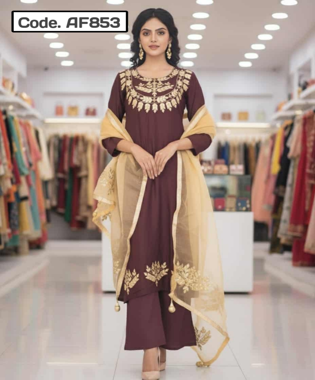 Indian Unstitched Jorjet Three Piece Code. AF853