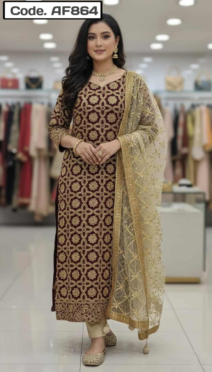 Febric Ac kotton kapor embrodery O 0ll ovar print Code. AF 864