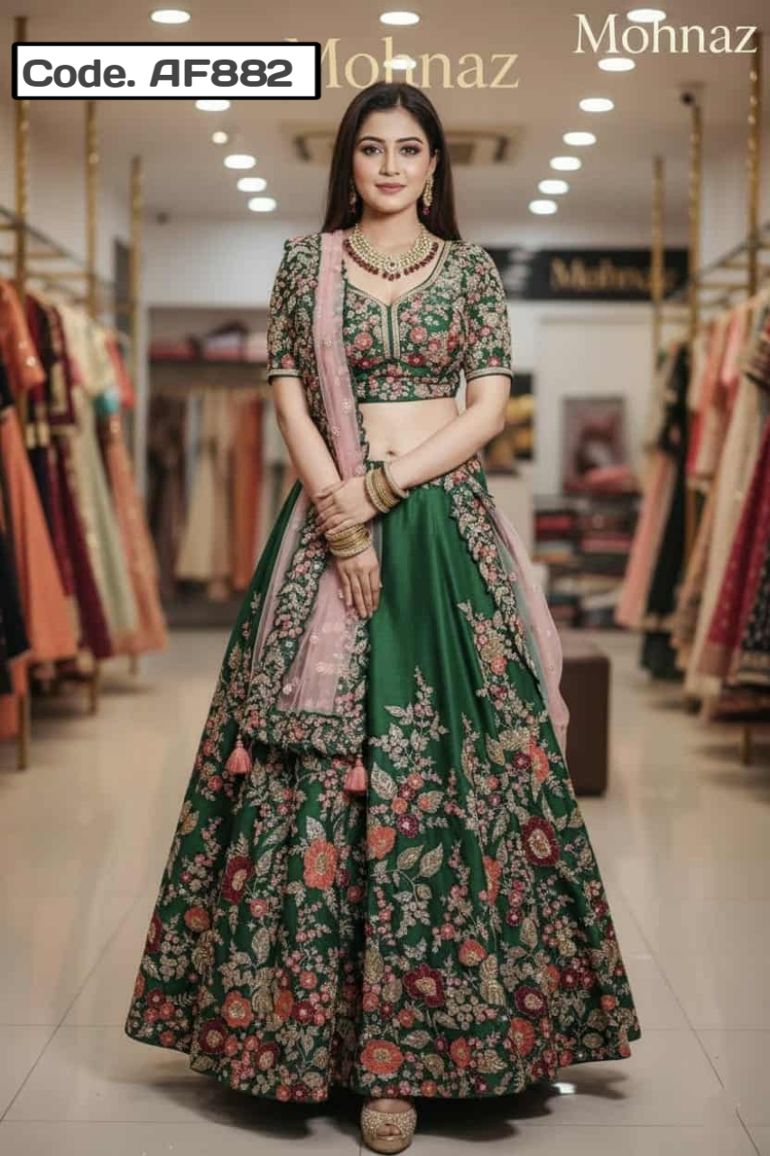 Redimed Lehenga Embrodery Party dress .Code. AF882