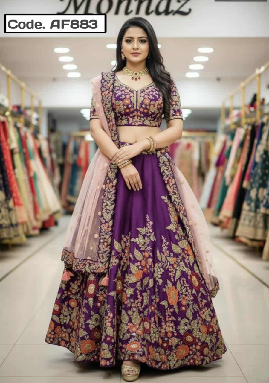 Redimed Lehenga Embrodery Party dress .Code. AF883