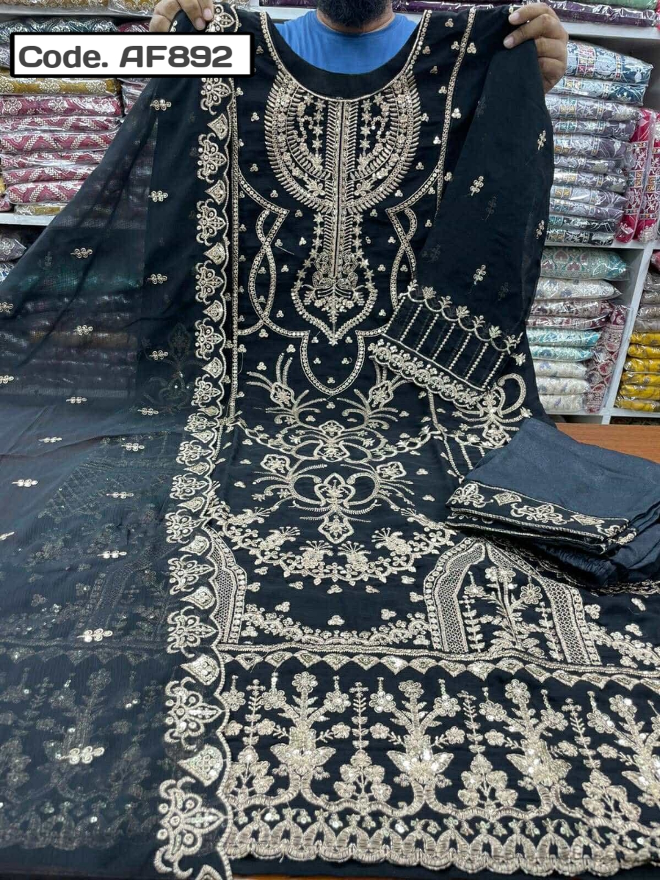 readymade Georgette 4ps Febric Code. AF892