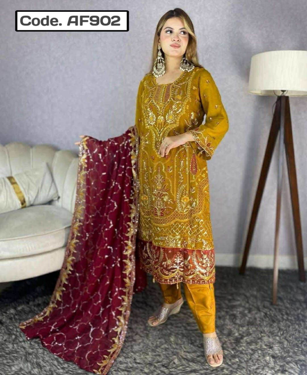 Pakistani inspired dress Code. AF902