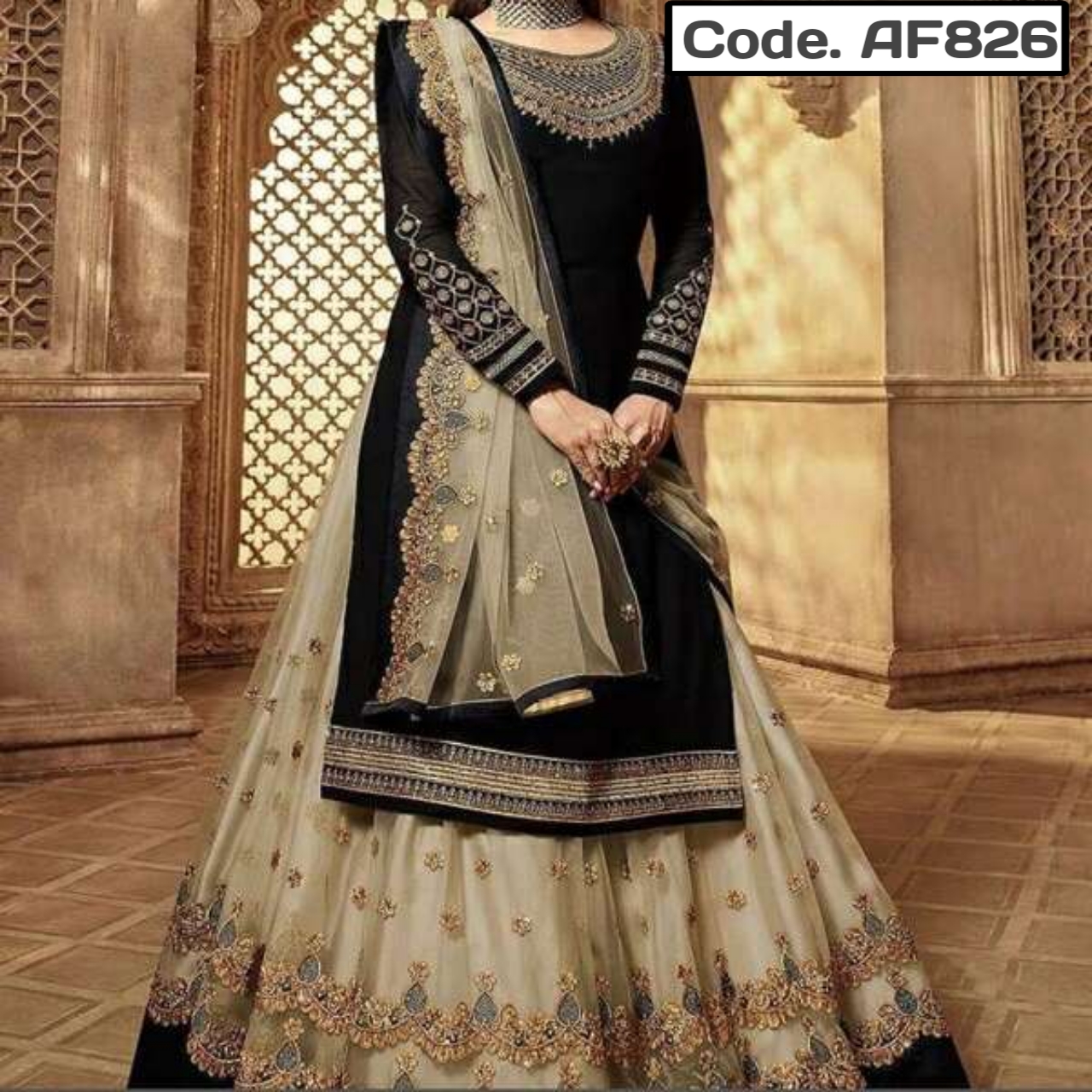 Georgeette Designer secuence Embroidery  Salwar kameez Code. AF826