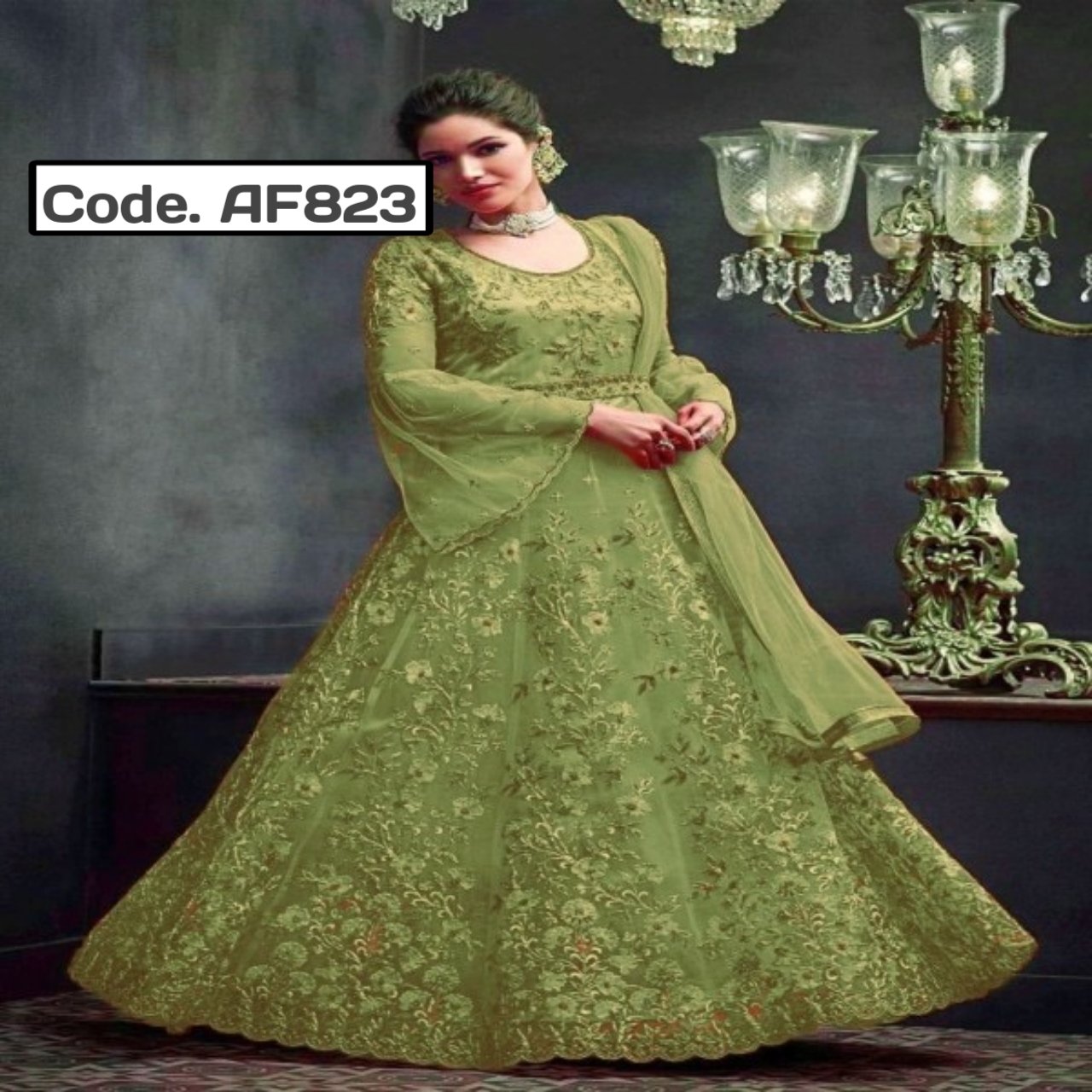 Georgeette Designer secuence Embroidery  Salwar kameez Code. AF823