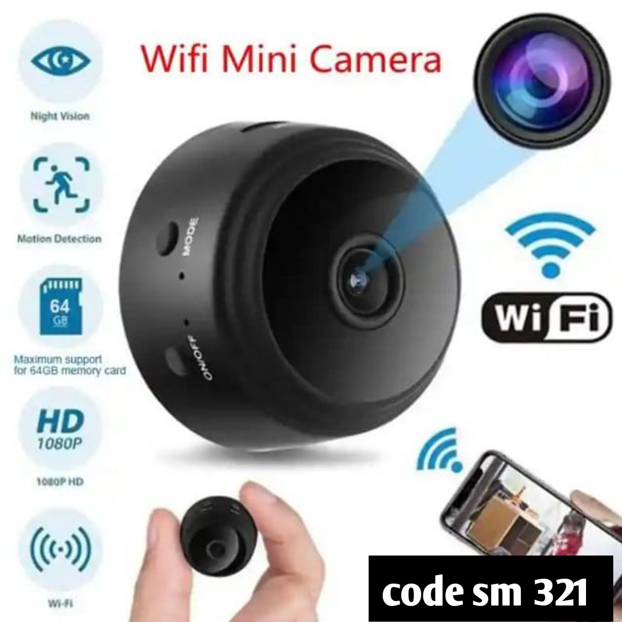 A9 Mini WiFi Camera 1080P Full HD Night Vision Wireless IP Camera