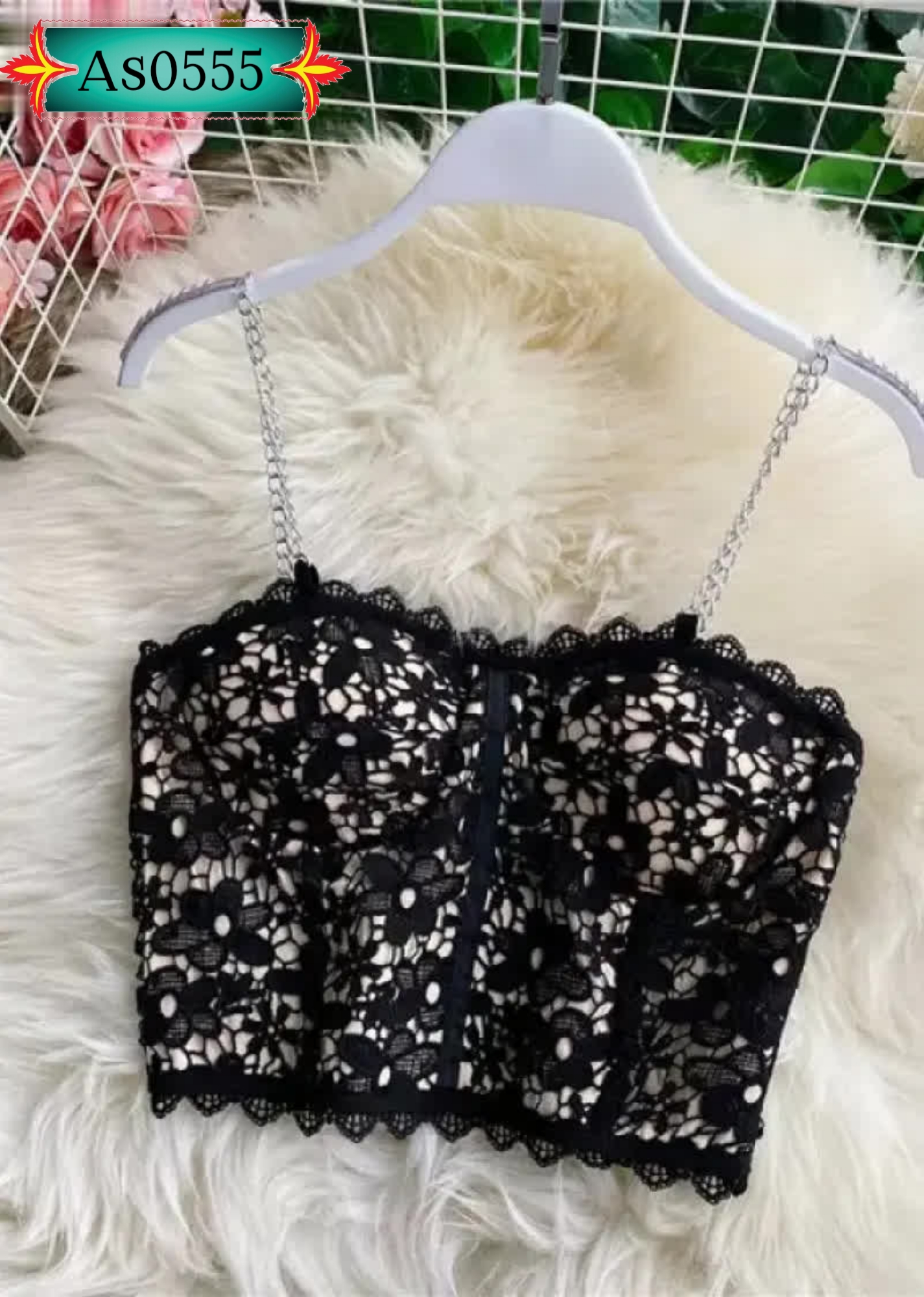 Summer Print Lace Crop Tops