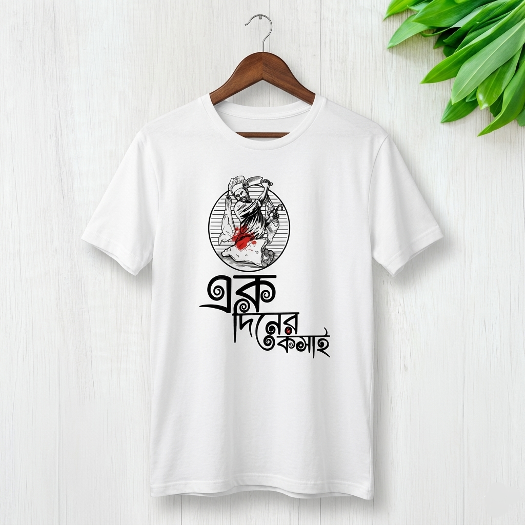 ঈদ-উল-আজহা স্পেশাল বাংলা টাইপোগ্রাফি টি-শার্ট (কোরবানি থিম ডিজাইন)