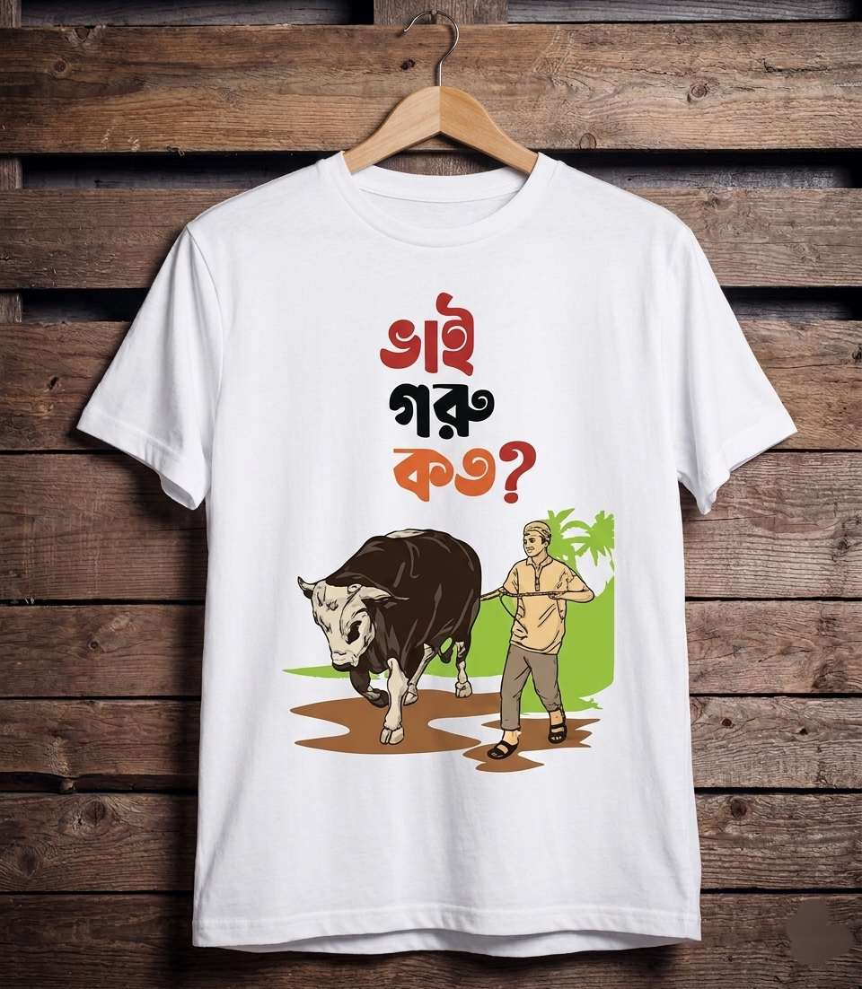 "ভাই গরু কত?" — ঈদুল আযহা ফান এডিশন টি-শার্ট