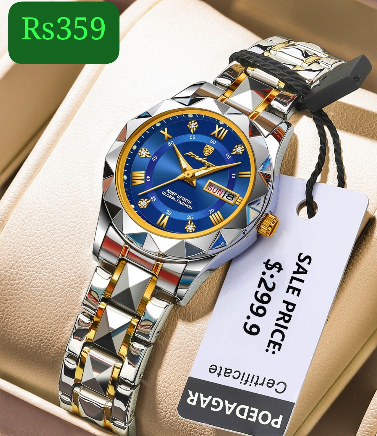 Poedagar Luxury Womens Quartz Watch মেয়েদের ঘড়ি
