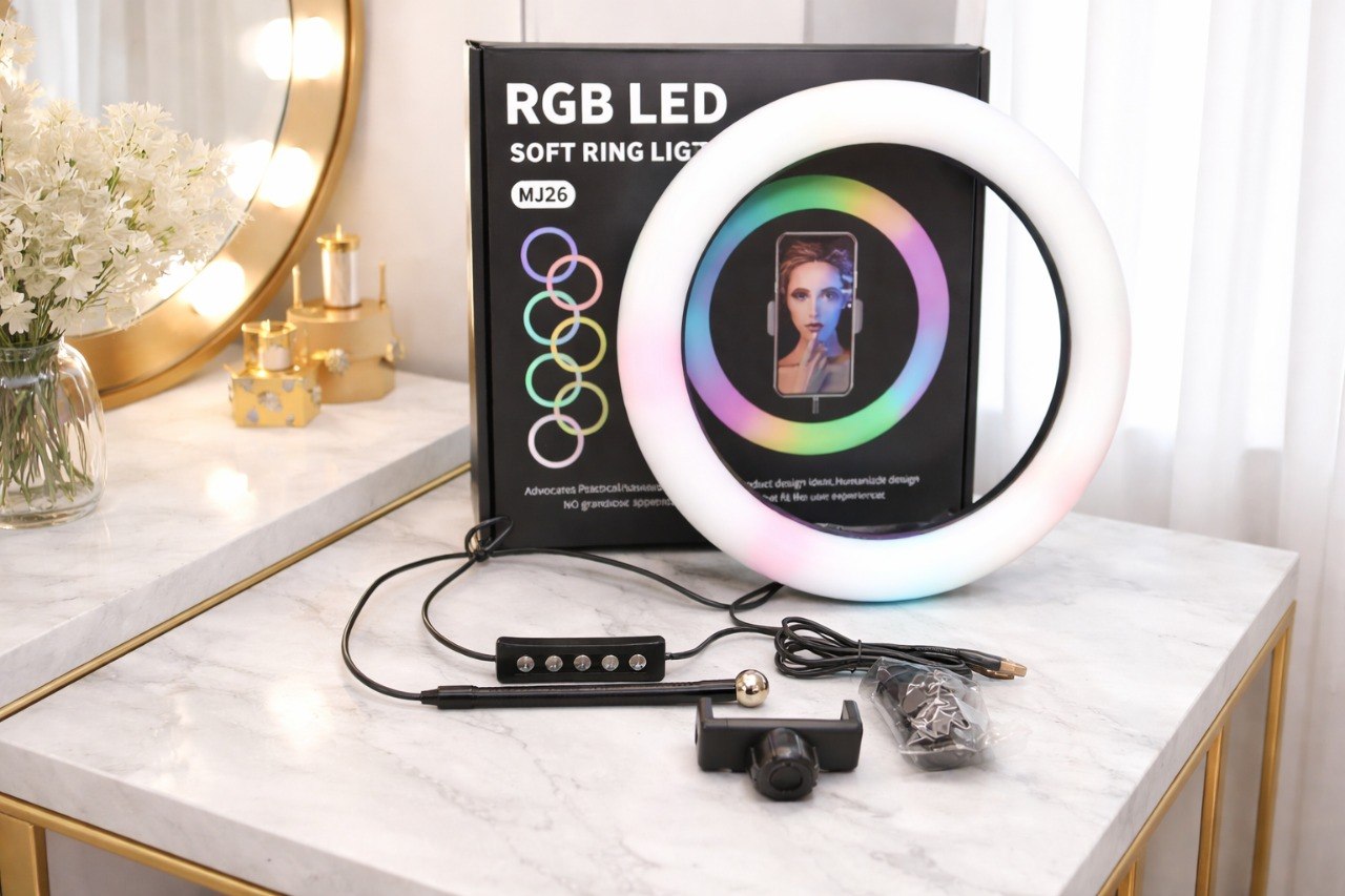 MJ26 RGB Ring Light with 7 Feet Stand